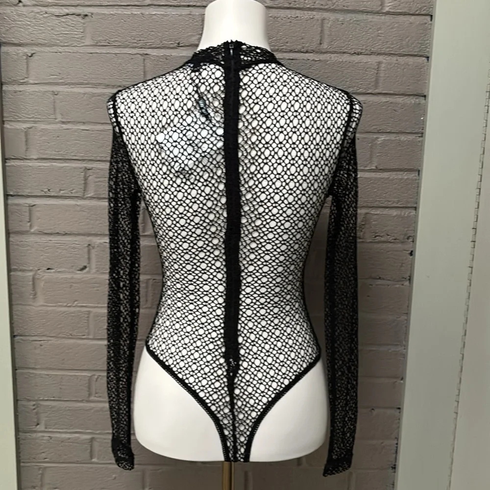 Bardot NWT Aubree Black Stretch Lace  Bodysuit XS/2